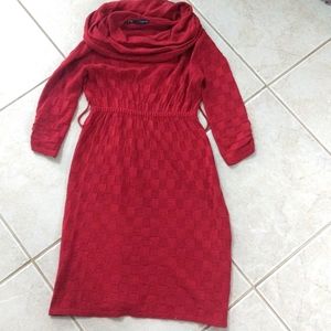 Women's small Cowell neck red x-mas sweater dress
